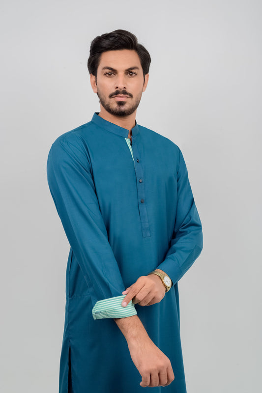 Zinc Boski Kameez Shalwar with Band Collar