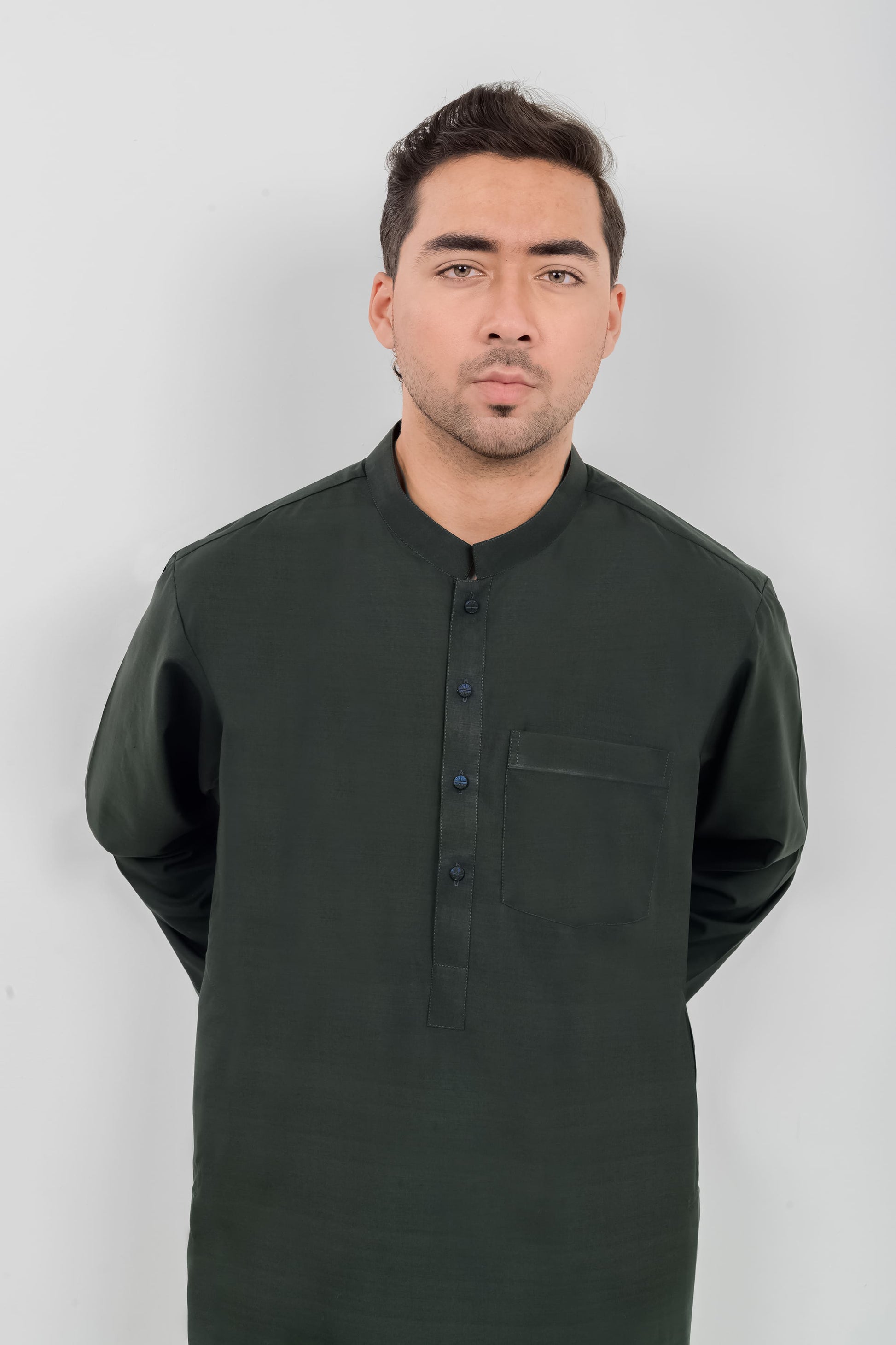 Bottle Green - Band Collar