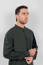 Bottle Green - Band Collar